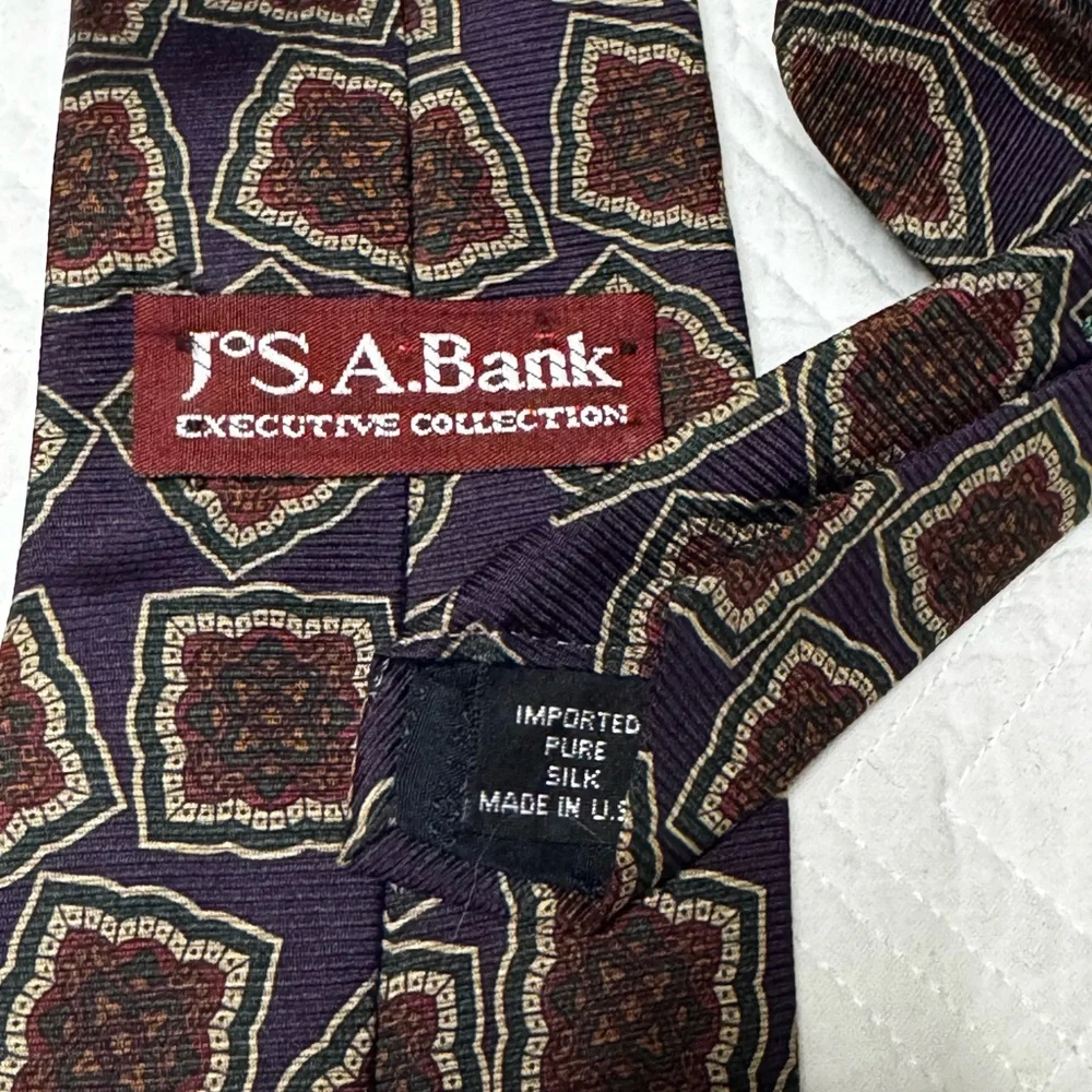 Jos. A. Bank Silk Tie - Brown and Gold Pattern